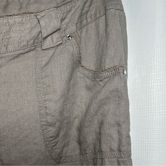 INC International Concepts 100% Linen Relaxed Fit Wide Leg Taupe Pants Womens 14 - Picture 5 of 12